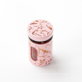 kitchen plastic spice jar set glass spice jar with rack Pink coffee sugar cube 150ml spice bottle glass jar